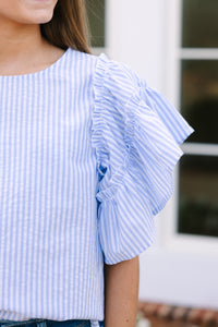 Girls: No Secrets Sky Blue Striped Top