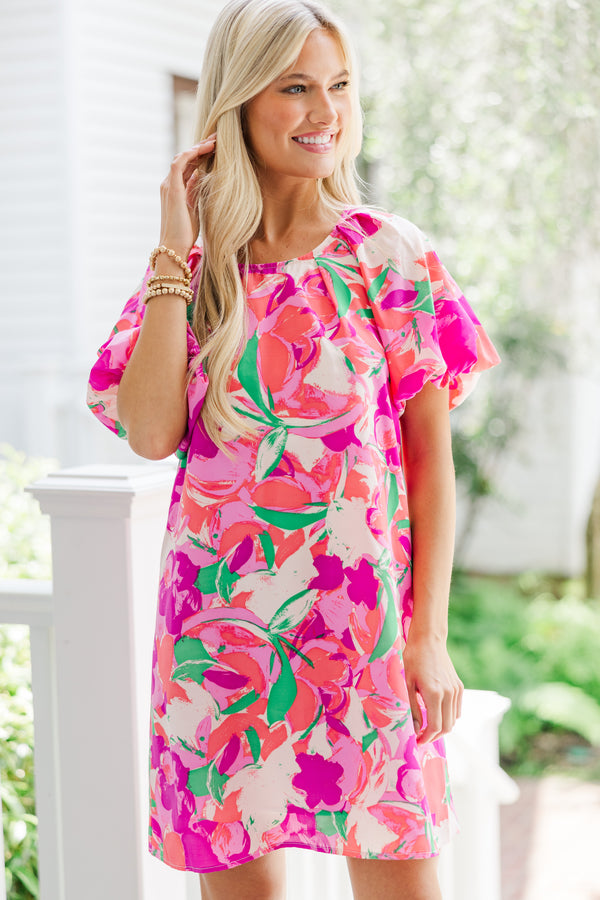 Lost In Love Pink Floral Shift Dress