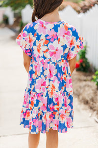 Girls: Can You Keep Up Blue Floral Dress