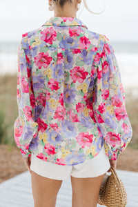 Pinch: New Beginnings Lavender Purple Floral Blouse