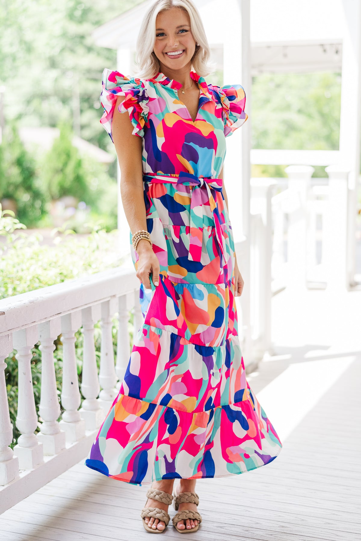 Future Fun Pink Multi Abstract Maxi Dress – Shop the Mint