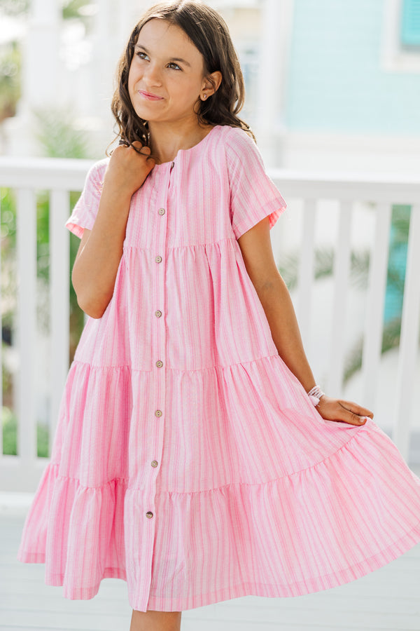 Girls: Tell Your Story Pink Striped Midi Dress Shop the Mint Girls: Tell Your Story Pink Striped Midi Dress Shop the Mint