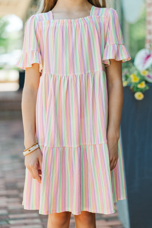 Girls: It's All For Fun Pink Striped Dress