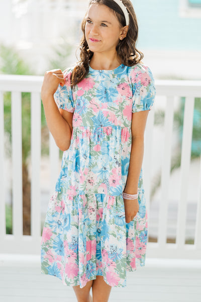 Girls: Just A Dream Blue Floral Midi Dress Shop the Mint Girls: Just A Dream Blue Floral Midi Dress Shop the Mint