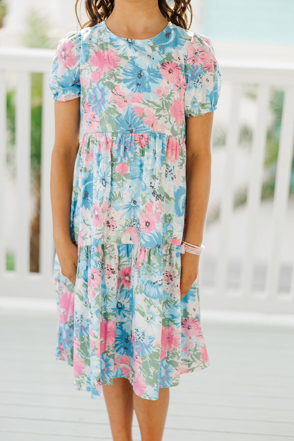 Girls: Just A Dream Blue Floral Midi Dress – Shop the Mint Girls: Just A Dream Blue Floral Midi Dress – Shop the Mint