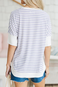 Just For Today Lavender Purple Striped Top