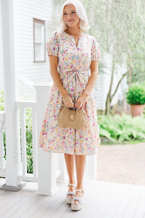 Floral ditsy midi dress best sale