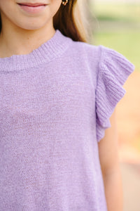 Girls: Certain Joy Lavender Purple Knit Top