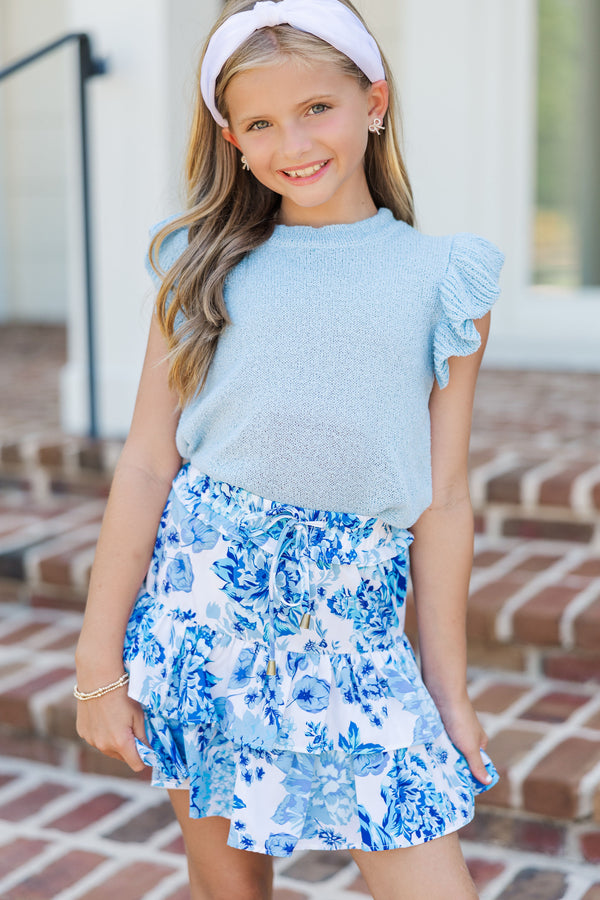 Girls: Certain Joy Light Blue Knit Top