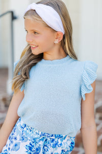 Girls: Certain Joy Light Blue Knit Top