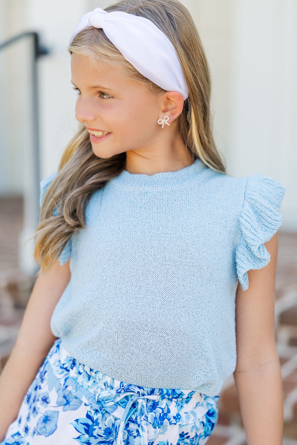 Girls: Certain Joy Light Blue Knit Top