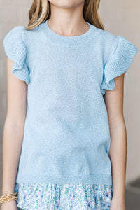 Girls: Certain Joy Light Blue Knit Top