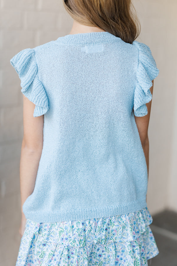 Girls: Certain Joy Light Blue Knit Top