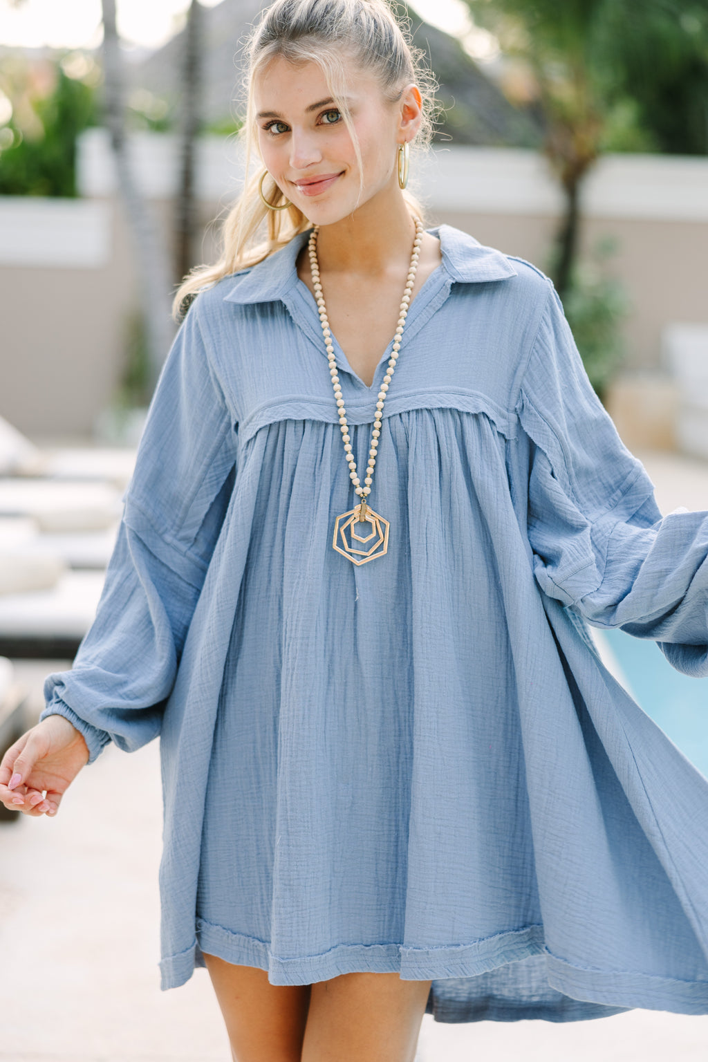 Love Life Denim Blue Babydoll Dress – Shop the Mint