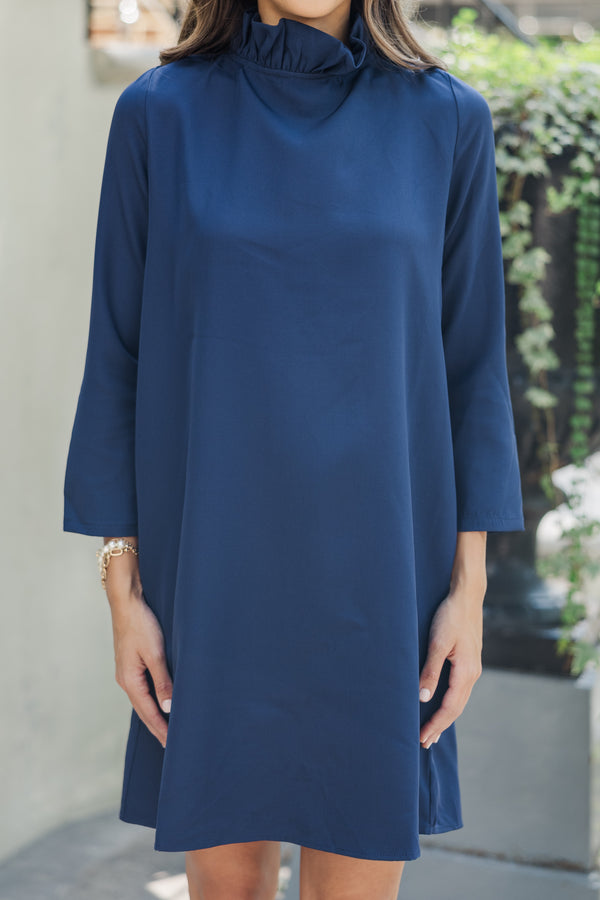 This Is It Navy Blue Swing Dress