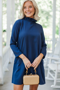 This Is It Navy Blue Swing Dress