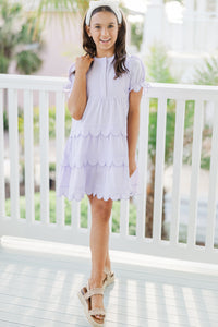 Girls: Perfectly Paired Lavender Striped Midi Dress