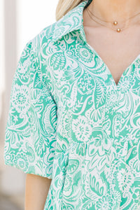 Find Your Way Green Floral Dress