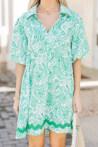 Find Your Way Green Floral Dress
