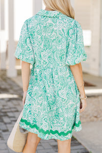 Find Your Way Green Floral Dress