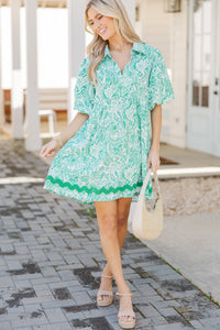 Find Your Way Green Floral Dress