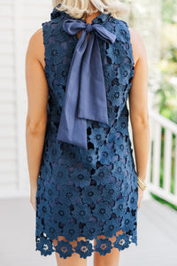 Daily Reminder Navy Blue Crochet Dress