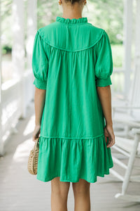 Help You Out Green Ruffled Dress