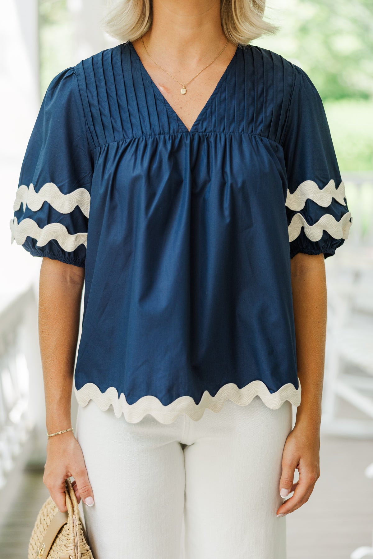 The Wait Is Over Navy Blue Blouse – Shop the Mint