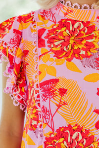 floral blouses, vibrant blouses, boutique blouses, shop the mint