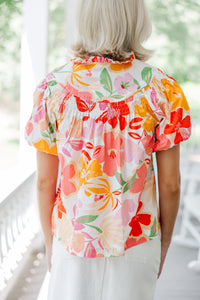 Fate: Say You Love Me Orange Floral Blouse