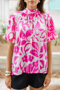 Keep Your Cool Pink Floral Blouse