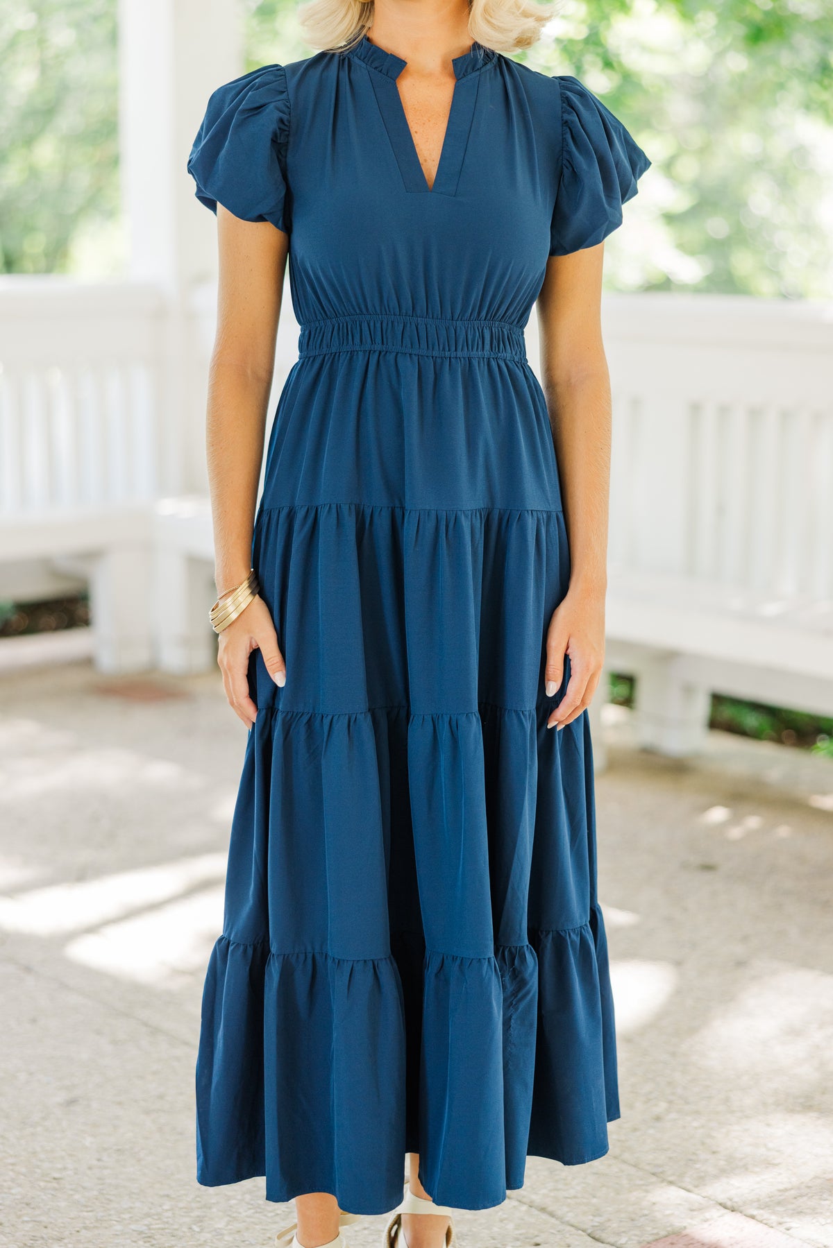Coming Back For You Navy Blue Tiered Midi Dress – Shop the Mint