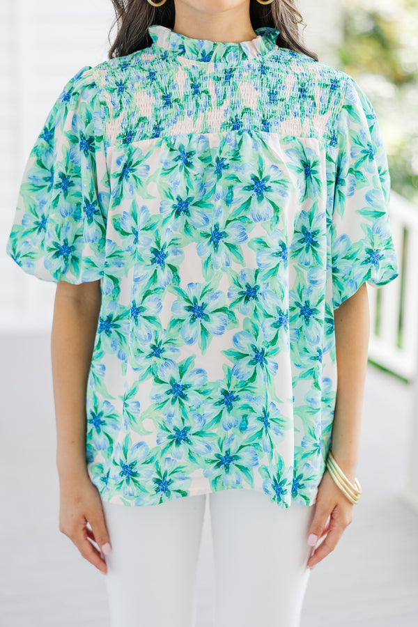 Go Your Way Green Floral Blouse