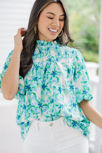 Go Your Way Green Floral Blouse