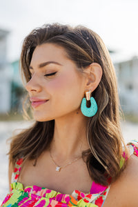 Crazy About You Teal Blue Earrings
