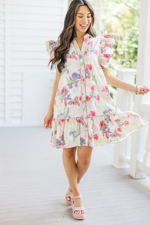 Looking For Joy Pink Floral Dress