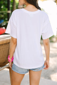 Wave And Sip White Graphic Tee