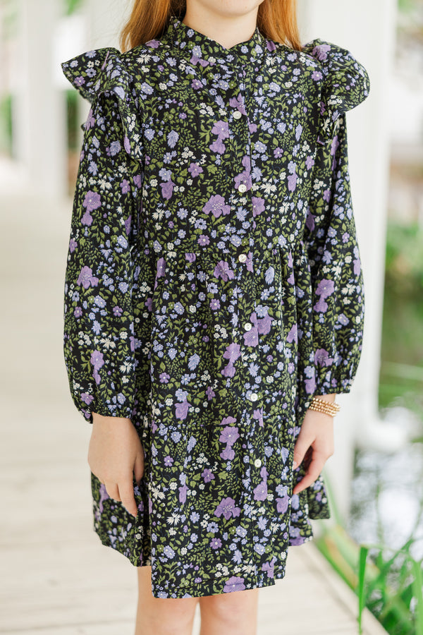 Girls: All I Could Want Purple Floral Dress