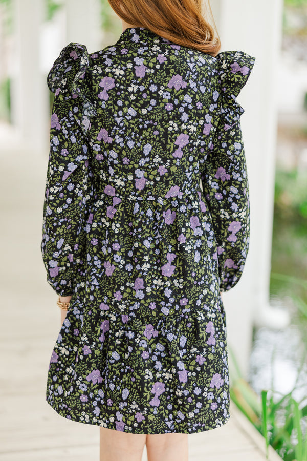 Girls: All I Could Want Purple Floral Dress