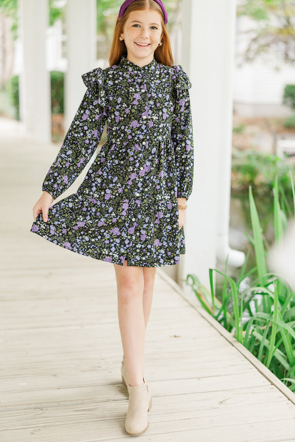 Girls: All I Could Want Purple Floral Dress