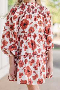 Girls: Be Your Best Rust Floral Babydoll Dress