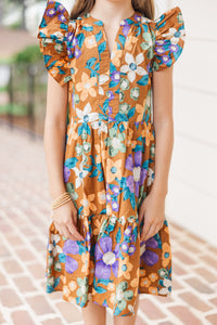 Girls: Created Beauty Apricot Orange Floral Midi Dress