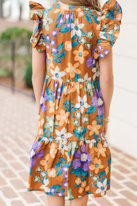 Girls: Created Beauty Apricot Orange Floral Midi Dress