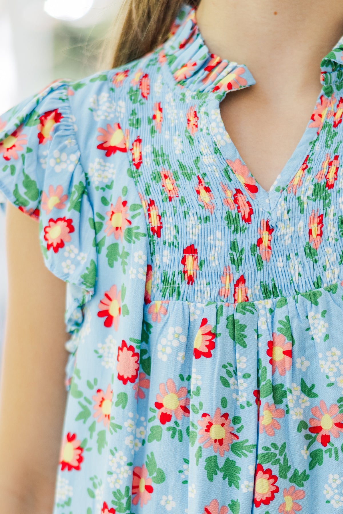Analogie Girls Blouse Set - Blue Floral main image 0