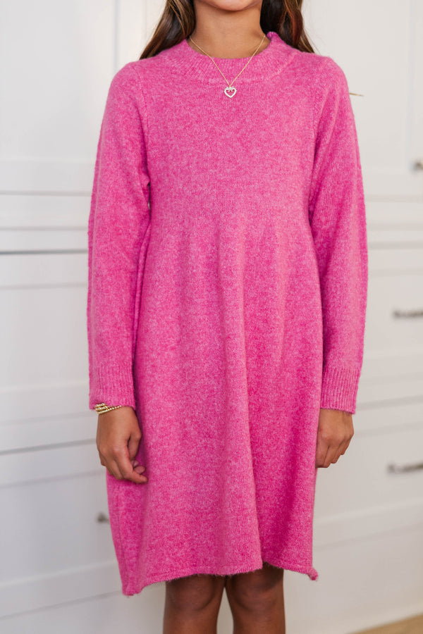 Girls: Make It Count Bubblegum Pink Sweater Dress