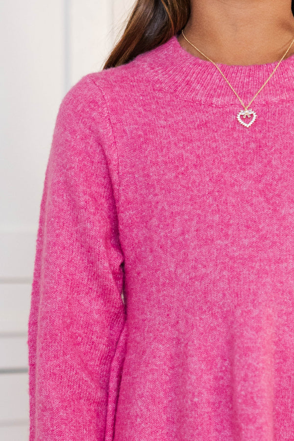 Girls: Make It Count Bubblegum Pink Sweater Dress