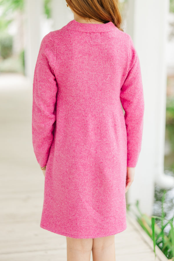 Girls: Make It Count Bubblegum Pink Sweater Dress