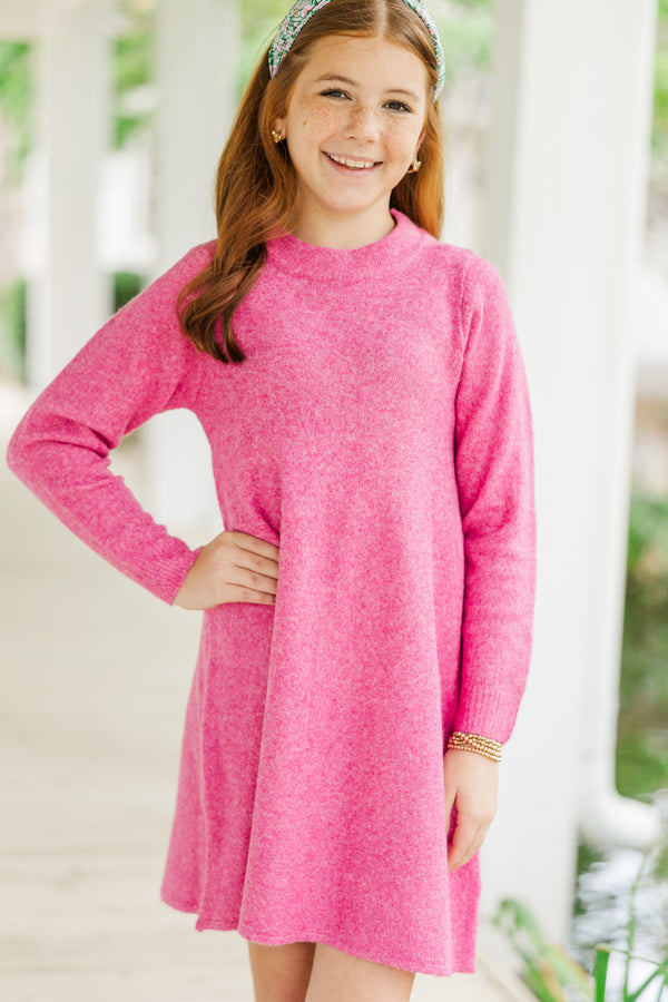 Girls: Make It Count Bubblegum Pink Sweater Dress