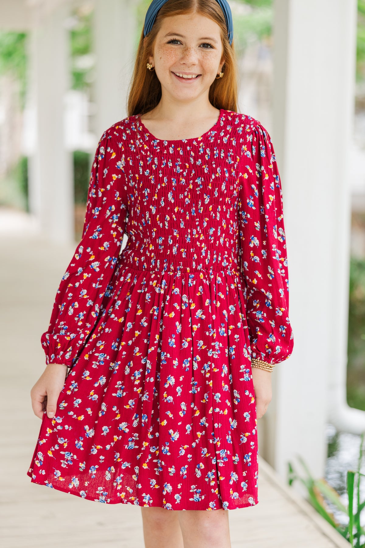 Girls: Getting Close Burgundy Red Ditsy Floral Dress – Shop the Mint