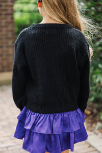 Girls: Hey Boo Black Script Sweater